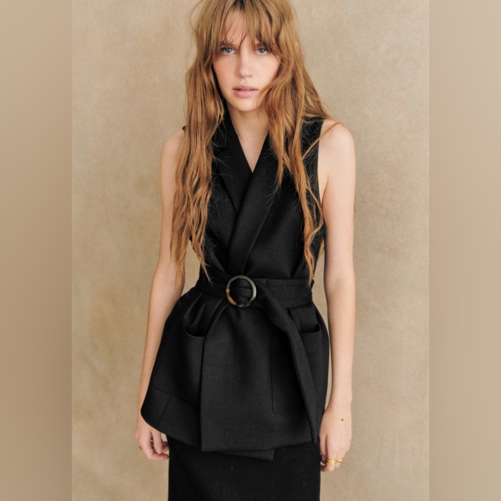 NWT Sezane Antonina Jacket Black - Size 10